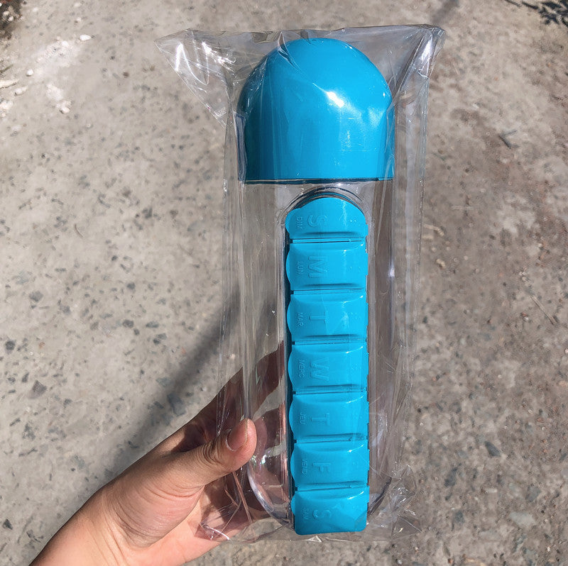 Multifunctional Two-in-One Water Bottle Pill Organizer