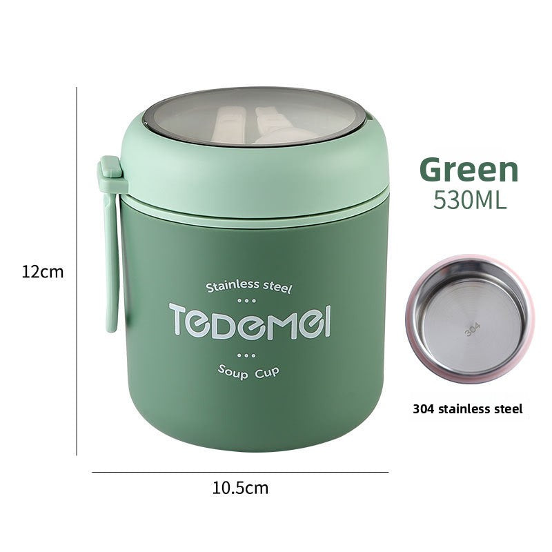 Insulated Stainless Steel Lunch Box with Lid and Spoon