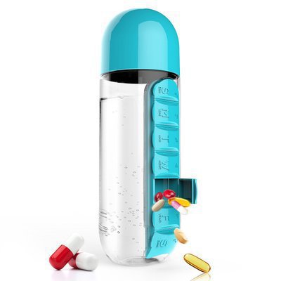 Multifunctional Two-in-One Water Bottle Pill Organizer