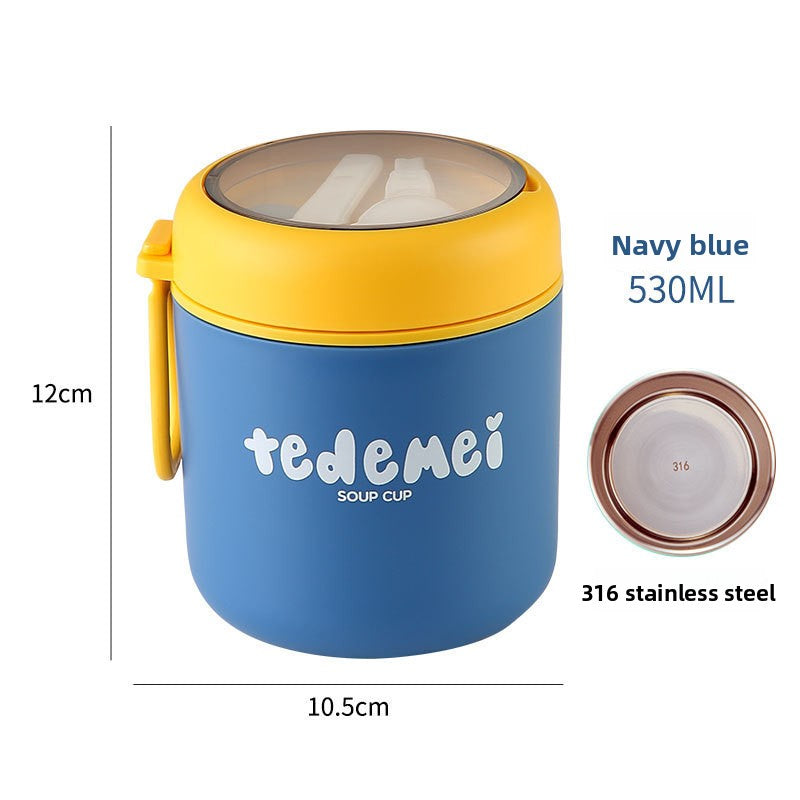 Insulated Stainless Steel Lunch Box with Lid and Spoon