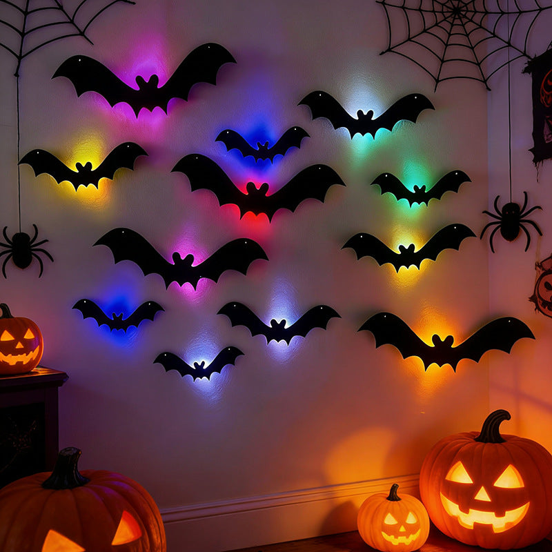 LED Light Up Bat Wall Stickers Halloween Decorations