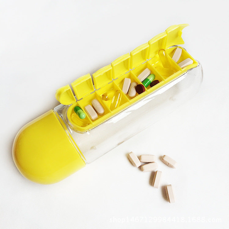 Multifunctional Two-in-One Water Bottle Pill Organizer