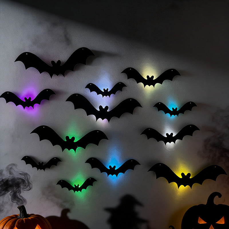 LED Light Up Bat Wall Stickers Halloween Decorations