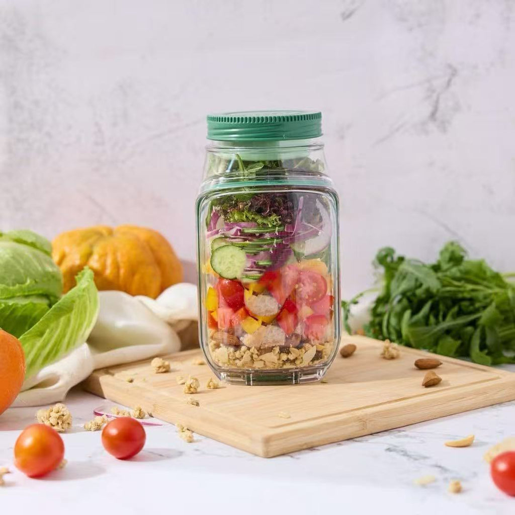 Salad Storage Container with Leak-Proof Lid