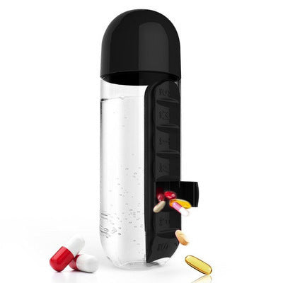 Multifunctional Two-in-One Water Bottle Pill Organizer
