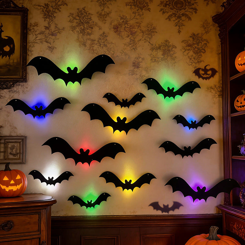 LED Light Up Bat Wall Stickers Halloween Decorations