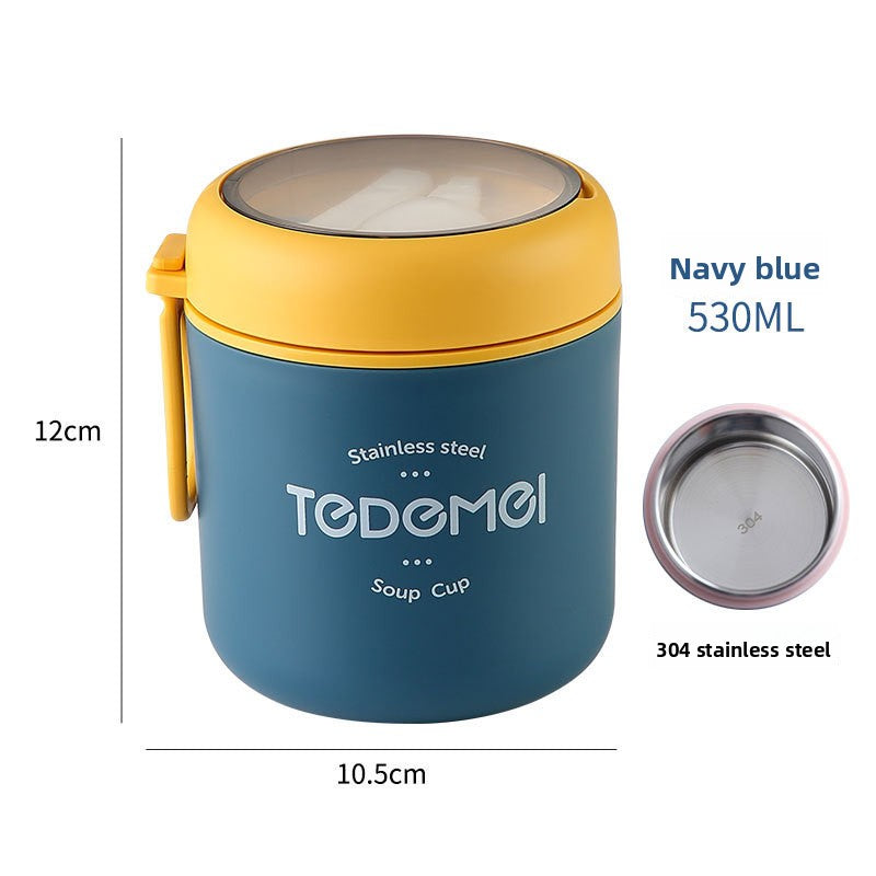 Insulated Stainless Steel Lunch Box with Lid and Spoon