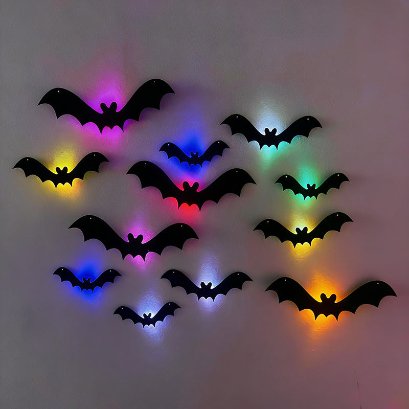 LED Light Up Bat Wall Stickers Halloween Decorations