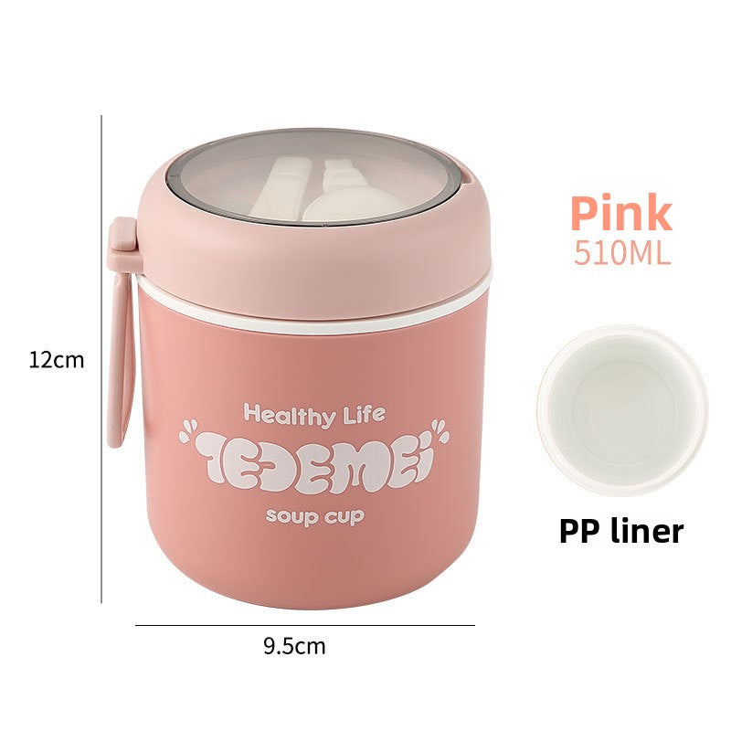 Insulated Stainless Steel Lunch Box with Lid and Spoon