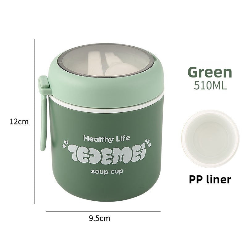 Insulated Stainless Steel Lunch Box with Lid and Spoon