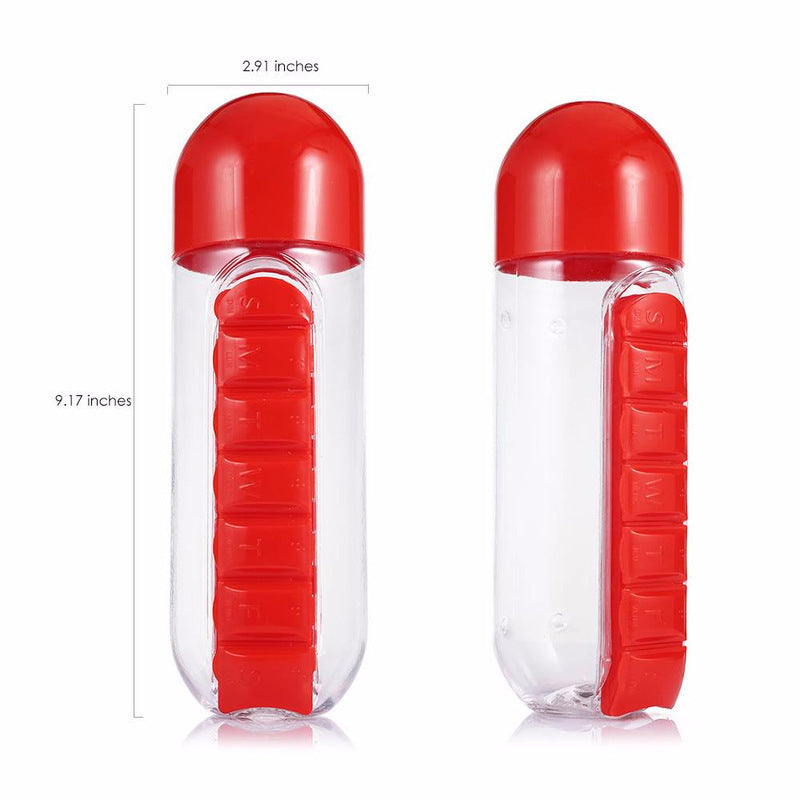 Multifunctional Two-in-One Water Bottle Pill Organizer