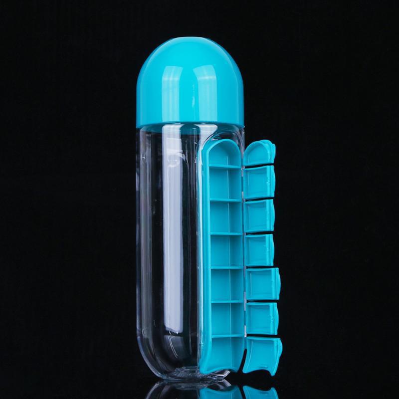 Multifunctional Two-in-One Water Bottle Pill Organizer