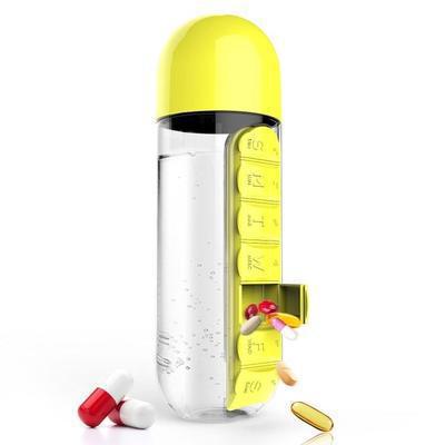 Multifunctional Two-in-One Water Bottle Pill Organizer