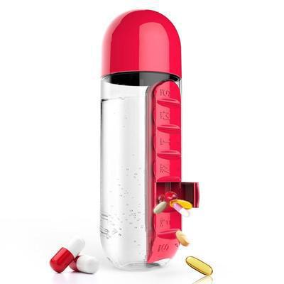 Multifunctional Two-in-One Water Bottle Pill Organizer